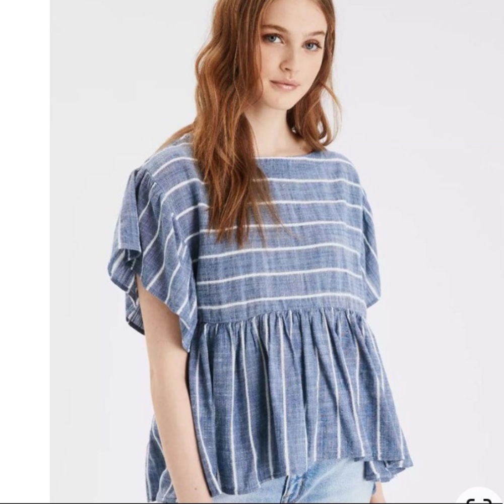 American Eagle Square Neck Babydoll Tunic Top